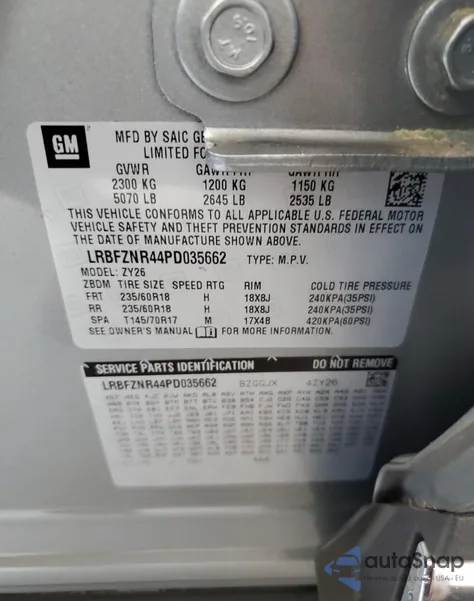 2023 Buick Envision Essence z USA, uszkodzony, nr VIN LRBFZNR44PD035662